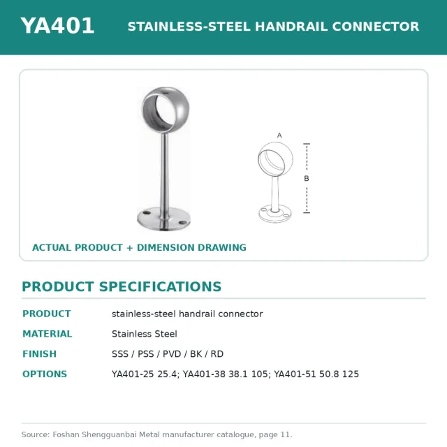 Shengguanbai stainless-steel handrail connector YA401
