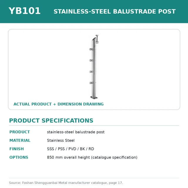 Shengguanbai stainless-steel balustrade post YB101