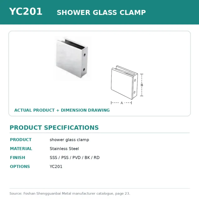 Shengguanbai shower glass clamp YC201