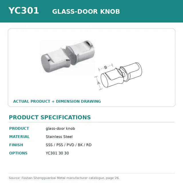 Shengguanbai glass-door knob YC301