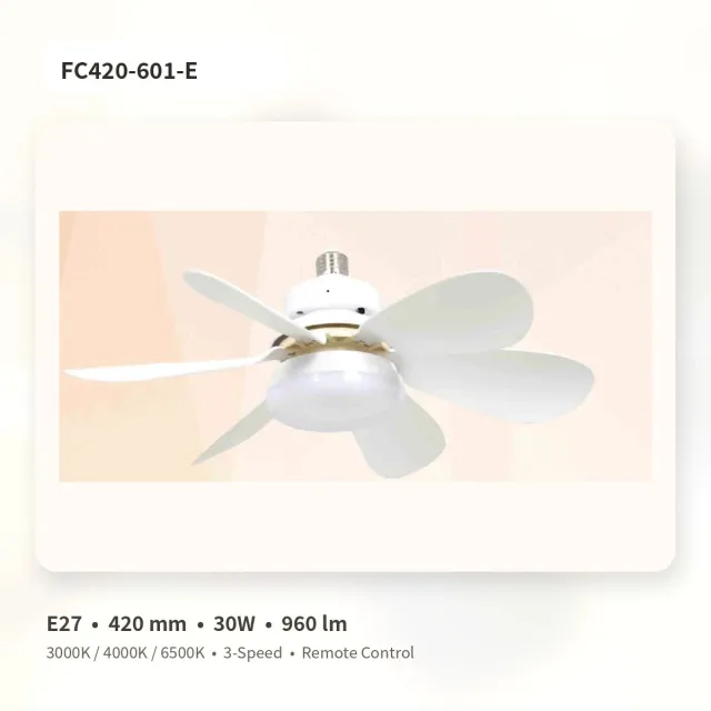 FC420-601-E Ventilador con luz E27 420mm