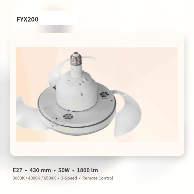 FYX200 Ventilador con luz E27 430mm