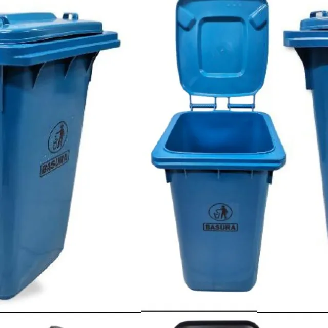 Contenedor de basura con tapa 84 × 44 cm Azul