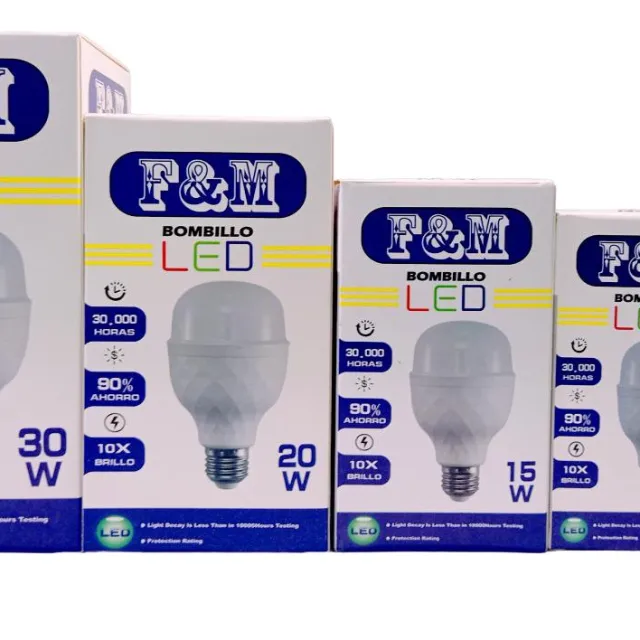 F&M Bombillo LED 10 W caja blanca